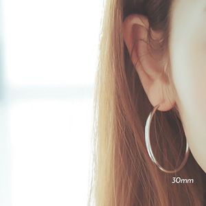 Sterling Silver Plated Hoop Earrings 30mm